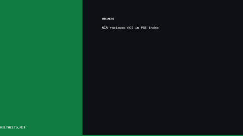 Rcr Replaces Agi — RCR replaces AGI in PSE index | PhilTweets