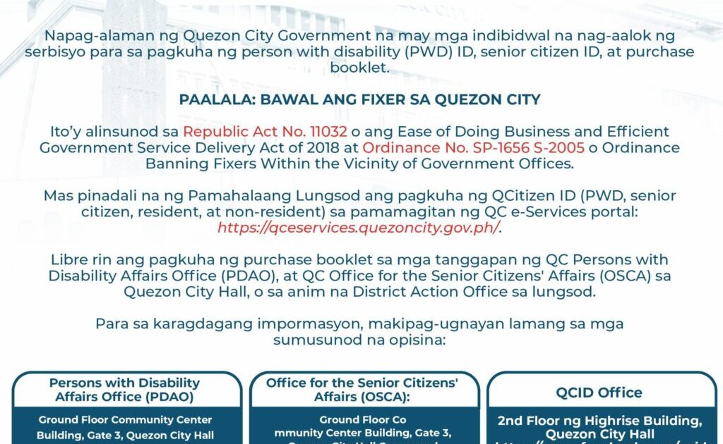 Public Service Bawal — Public Service Advisory: Bawal ang fixer sa Quezon | PhilTweets