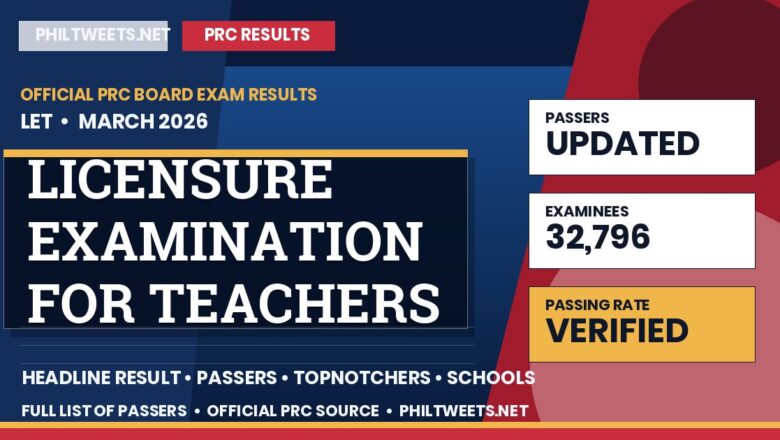 Licensure Examination for Teachers Result March 2026 — Official PRC List of Passers