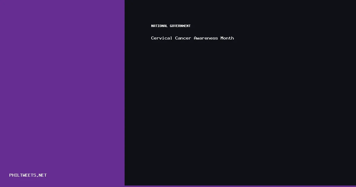 Cervical Cancer Awareness — Cervical Cancer Awareness Month | PhilTweets