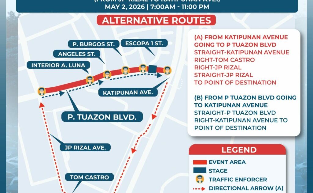 Traffic Temporary Closure — Traffic Advisory – Temporary Closure of P. Tuazon | PhilTweets