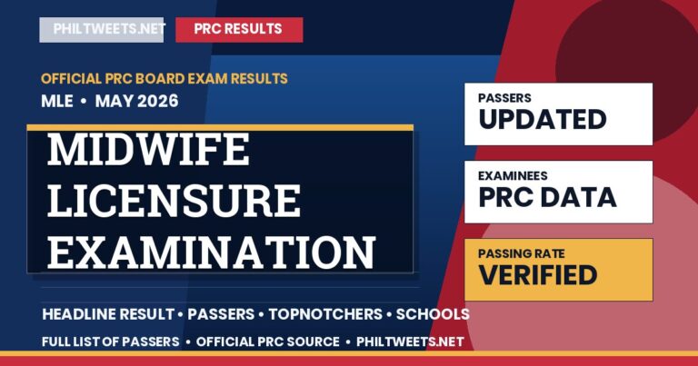 Midwife Licensure Examination Result May 2026 — Official PRC List of Passers