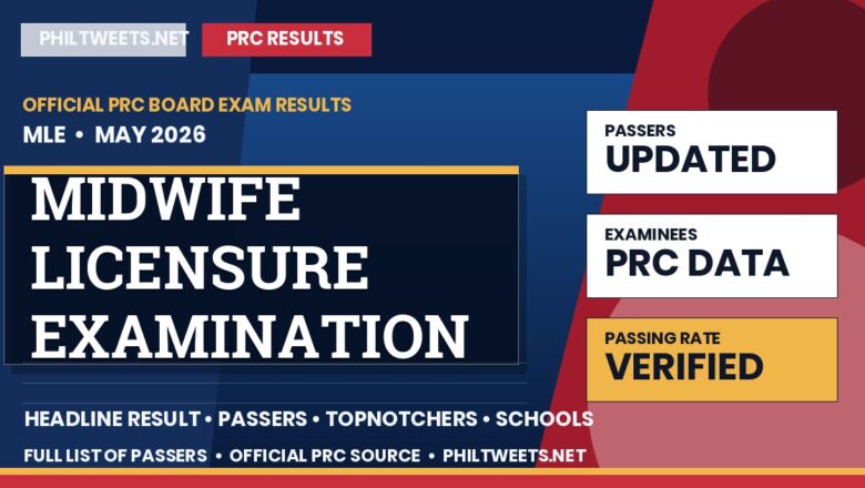 Midwife Licensure Examination Result May 2026 — Official PRC List of Passers